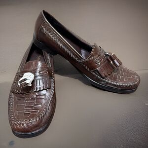 Nunn Bush Kiltie Tassel Loafers Mens Size 10.5M Brown Leather Moc Slip On Shoes